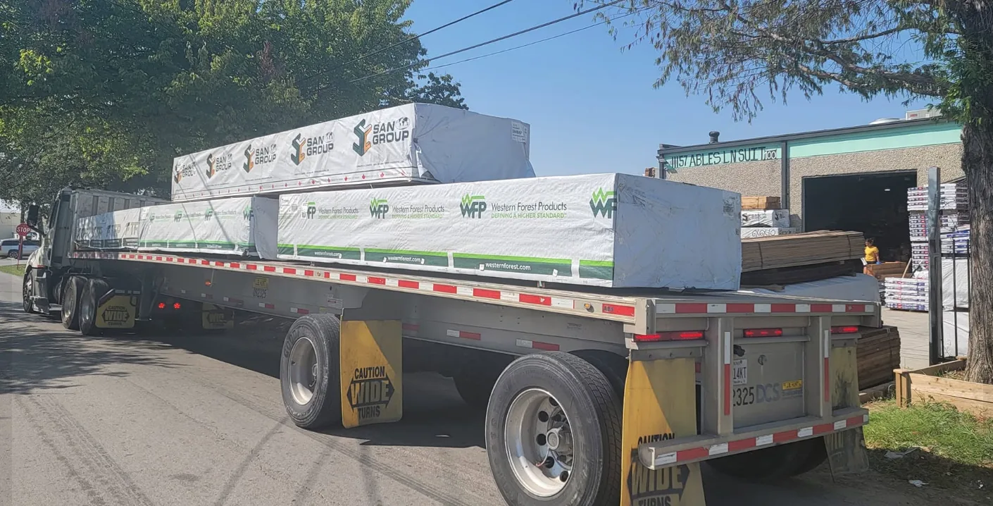 My Cedar delivery truck with lumber