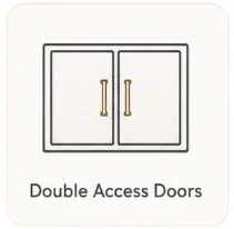 Double access doors icon