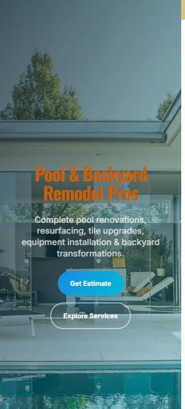 Vista de PoolPro Renovations en teléfono