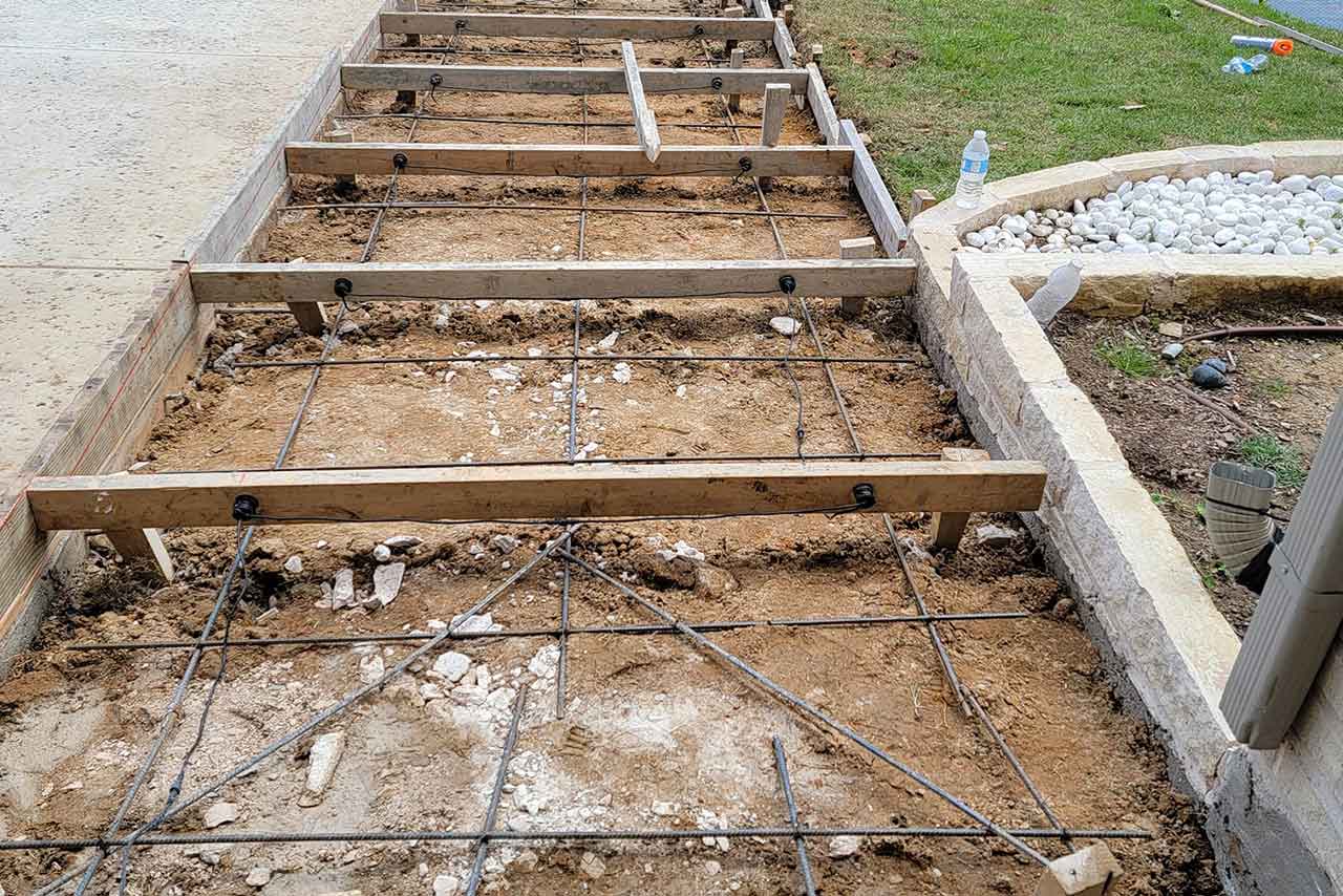 Custom Concrete Walkway with Reinforced Steps 2 Custom Concrete Walkway with Reinforced Steps