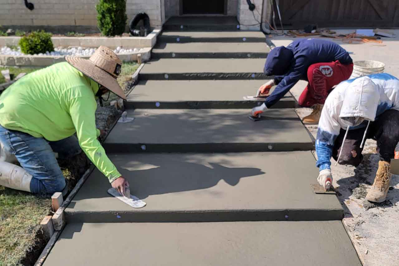 Custom Concrete Walkway with Reinforced Steps 1 Custom Concrete Walkway with Reinforced Steps