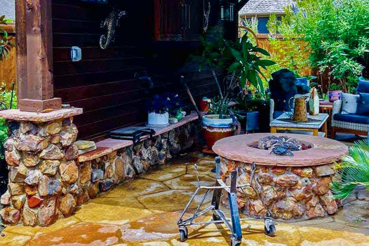 Luxury Stone Outdoor Kitchen with Pavilion & Firepit 3 Luxury-Stone-Outdoor-Kitchen-with-Pavilion-&-Firepit