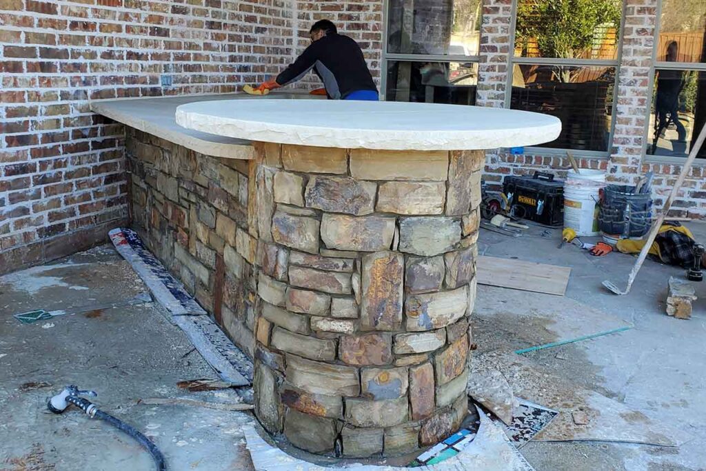 How Only Texas Pros Protects Homeowners From Bad Contractors 4 Stone Outdoor Kitchen with Bar Cedar Patio Cover5